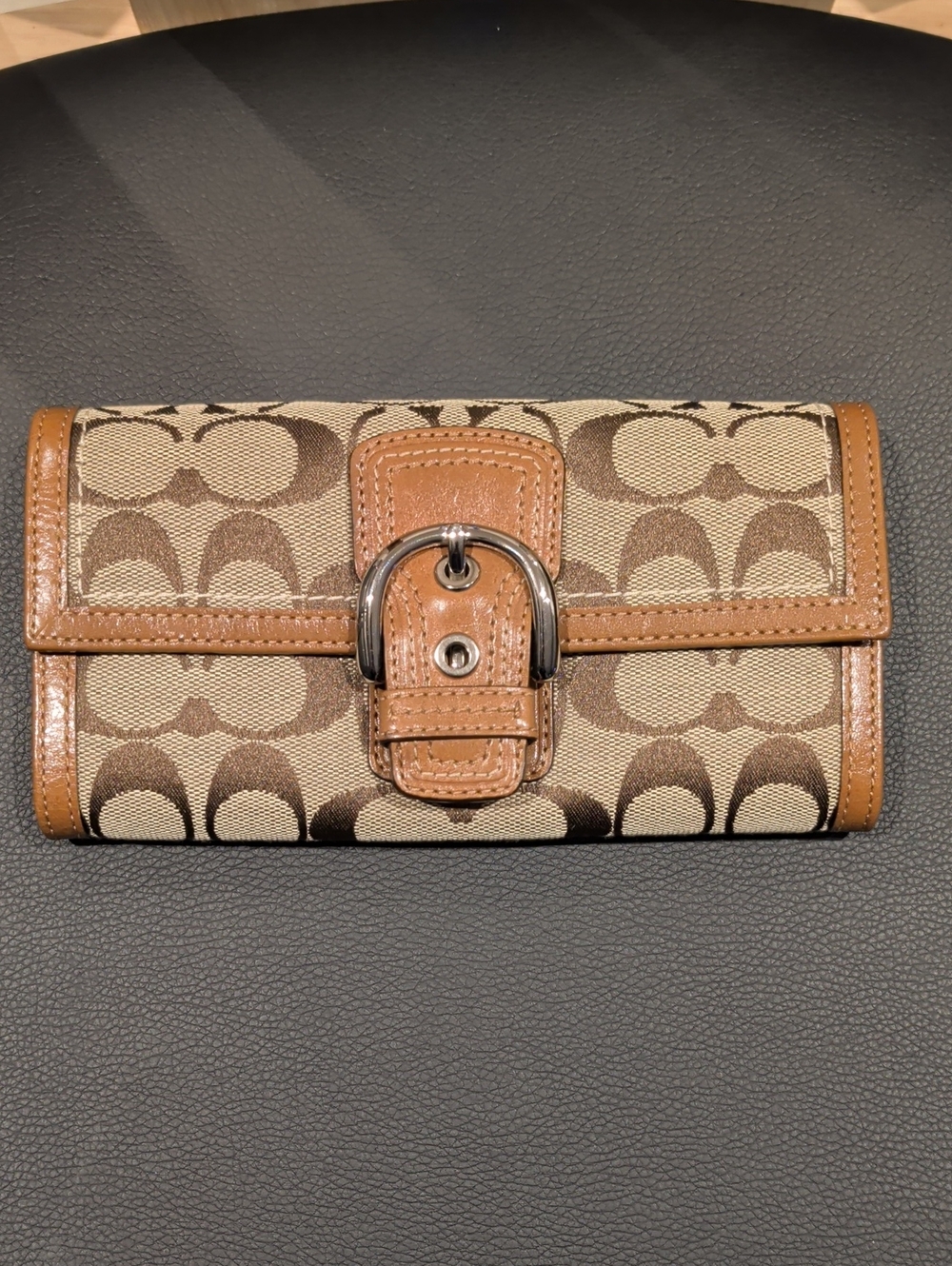 Coach Signature Buckle Clutch/Wallet EUC